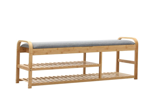 Levede Bamboo Shoe Rack Bench Entryway Seat EA0278