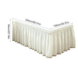 Twin XL Dorm Bed Skirt Extra Long Drop Elastic Wrap Around Dust Ruffle White Soft Fabric Machine V1369-AZ3-W-11057