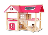 Wooden DIY Dolls Doll House 2 Level Kids Pretend Play Toys Full Furniture Set V610-DOLHO-LQL1280