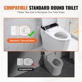Raised Toilet Seat,88.9 mm Height Raised, 136 kg Weight Capacity, for Standard Round Toilet, V952-AZSJGMTZDDFSTV95SV0