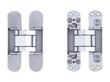 Hidden Door Hinges 180&deg Heavy Duty 3D Adjustable Silver 40kg V63-954941