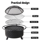 Grillz Fire Pit BBQ Grill 76cm FPIT-DIAMOND-30