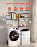 VEVOR Over Washer and Dryer Storage Shelf Two Row 6 Tiers Washer Rack Black V952-LDXYJZJTJK2PA7MNU001V0