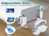 Desk Side Vertical Laptop Stand,No Drill Desktop Mount,Hanging Holder for Side,Clamp on White V1370-AZ4-13602