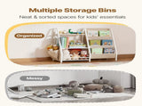 3-Tier Kids Bookshelf, Toy Storage Organizer for Toddler, Book Shelf for Kids Rooms with Sling Book V952-ETCWJJDJS314YWJPR001V0