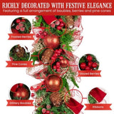 Christabelle 1m Christmas Garland with Red Berries Pine Cones Baubles Berries Tree Decoration O 112_GUE512