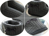 Dark Grey Flat Bottom Warm Boots, Knitted and Rubber, Non-Slip and Durable 1Pair V1370-AZ4-14286