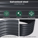 Oval Raised Garden Bed Galvanised Steel 240x80x42cm Planter V178-66916