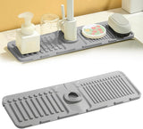 Faucet Mat for Kitchen Sink, 2024 Upgrade Faucet Guard Draining Mat Silicone Faucet Handle Drip V1258-DP02-C-2492