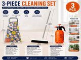 Home Closed Room Dust Cleaning Essentials Bundle - Chrysanthemum pattern Waterproof Apron, White V888-ELOSUNG53591