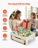 VEVOR Train Table 100 PCS Wooden Kids Activity Table with Rolling Storage Drawer V952-CGKHCZ312513ALK2I001V0