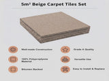 5m Beige Carpet Tiles Set Commercial & Domestic Flooring for Office, Retail, Home V63-953011