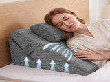 Giselle Bed Wedge Pillow for Headboard, Egg Gel Solves Night Sweats, Triangle Pillow for Reading & PILLOW-WEDGE-EGG-GY