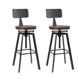 Artiss Bar Stools Kitchen Counter Chairs Vintage Metal Chairs x2 BA-TW-V17-098BACK-BKX2