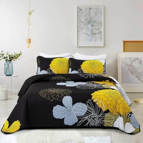 Refined Quilted Bedspread and Pillowcases Set: Perfect Harmony of Comfort and Style - Queen size V745-MAC080364Q13U