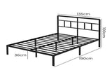 Levede Double Bed Frame Metal Base Platform Headboard Heavy Duty Mass Storage BF1074-D-AU