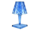 LED Crystal Table Lamp Transparent Prism Dimmable Desk Lamp USB Charging Indoor LightingBlue V1294-YM0901-3119210122312