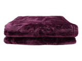 Laura Hill 800-GSM Mink Blanket Queen Size Double-Sided Soft Plush Bed Faux Throw Rug Purple MNKHV-MV