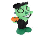 3.9ft Inflatable Green Monster with Pumpkin Big Eyes LED Lights Outdoor Yard Garden Lawn Holiday V1294-YM0901-3115240070711