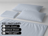 1000 Thread Count Cotton Rich Double Bed Sheet Set 4 Piece, Soft Feel Microfibre Blend, Solid C CVC-10DBL-PBU