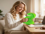 Cartoon Dinosaur Squishiess Squeeze with Long Hair Soft TPR Rubber Stress Relief Sensory Fidget V1369-AZ3-W-13542