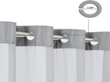 No Hook Shower Curtain with Sheer Window and Inner Liner, Waffle Weave Fabric, Waterproof Washable V1237-ZY00B0GGBLFSXV