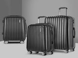Wanderlite 3 Set Luggage 20-24-28 Inch with Zipper Lock Carry On Hard Shell Travel Suitcase Luggage LUG-ABS-ECO-3SET-BK