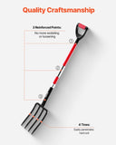 VEVOR 4 Tines Garden Fork Fiberglass Handle 45 in Spading Pitchfork Heavy Duty V952-HYCWJCGC4C1JX8KB8001V0