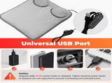 Grey Portable Versatile USB Electric Foot Warmer Heated Seat Pad Set with 4 Temp Levels & 4 V888-ELOSUNG49835