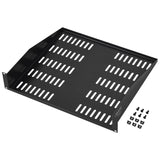 VEVOR 2U Server Rack Shelf 16"/406 mm Depth Vented Rack Mount Shelf with Tray V952-FWQJJGB2U16Y33AWQV0