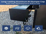 Aluminum RV Bumper End Cap- Fits Standard 4-Inch Square Camper Bumpers, No-Insect Vent Holes, Secure V1192-AZ-W-3173