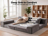 Artiss 5-in-1 Convertible Sofa Bed Floor Mattress Modular Boneless Curved Couch SB-B-COMP-2S-GY