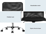 Artiss 2x Mesh Office Chair Mid Back Black OCHAIR-G-8009L-BKX2