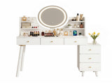 Artiss Dressing Table Vanity Desk LED Charging Station White FUR-V-DRESS07-WH-AB