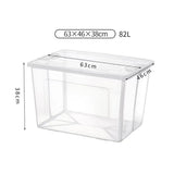 82 Litre Modular Clear Foldable Storage Box with Lid Plastic Tub Collapsible V563-75201