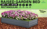 Raised Garden Bed Galvanised Steel Planter 180 x 90 x 30cm GREY V274-GN-BED18-93R-GY1