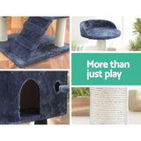 i.Pet Cat Tree 134cm Tower Scratching Post Scratcher Wood Condo House Bed Grey PET-CAT-801F-GR