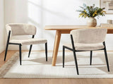 Artiss Dining Chairs Set of 2 Linen Fabric Soft Upholstered Chairs Beige DINC-KJ-7016-BGX2