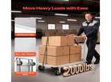 Platform Truck, 907.18 kg Capacity, Heavy Duty Steel Flatbed Cart with Swivel Wheels and Handle, V952-ZDPBC2000LBSULEYG001V0