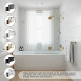 120cm Frameless Glass Bath Screen Brass Wall F-Brackets in Black for Stylish Bathroom Upgrade V63-852051