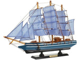 Wooden Sailboat Decoration for DIY Craft Blue Wood Ornament Desktop Sailboat .5 Inches V1369-AZ3-W-10547