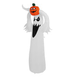 1.8m Halloween Inflatables Pumpkin Head White Ghost Inflatable Pumpkin Blow Up Ghost with LED for V1294-YM0901-3115230077311