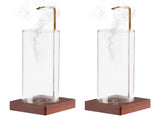 2 Pack Incense Holder for Sticks, Insence-Stick Holder Ash Catcher with Removable Glass Anti-Ash V1192-AZ-W-2494