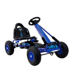 Rigo Kids Pedal Go Kart Ride On Toys Racing Car Rubber Tyre Blue GKRT-F1A-BU