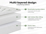 Giselle Bedding 5cm Pillowtop Mattress Topper 1000GSM Thick Soft Bamboo Cooling Pad for Back Pain TOPPER-BAM-5-S