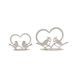 Set 2 Asst Lovebirds w Heart on Base Ornament 20cm V637-52400HRT