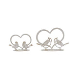 Set 2 Asst Lovebirds w Heart on Base Ornament 20cm V637-52400HRT