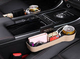 Masteelf Car Seat Gap Storage Box 1Set Beige Leather with Car Seat Slide Filler for Drivers V1189-LWWAL-20260327-03584