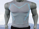 New V Shape Wear Shirt Men, Version Ionic Sleeveless Compression Shirts V1192-AZ-W-17639