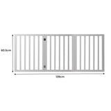 Wooden Pet Gate Dog Fence Retractable White 2000x 3MM PT1060-3-WH